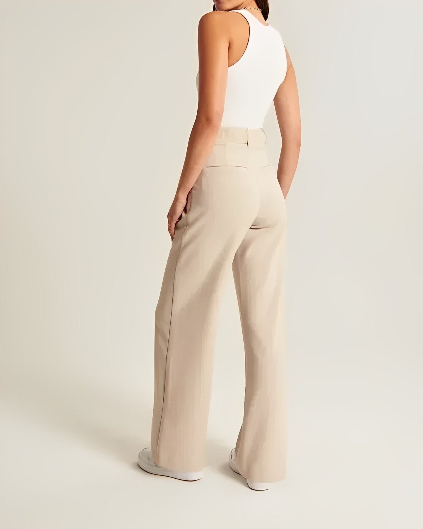 Vellessa – Elegante Damen Hose mit Weitem Bein & Maßgeschneidertem Look-Beige-XS-HauteBerlin