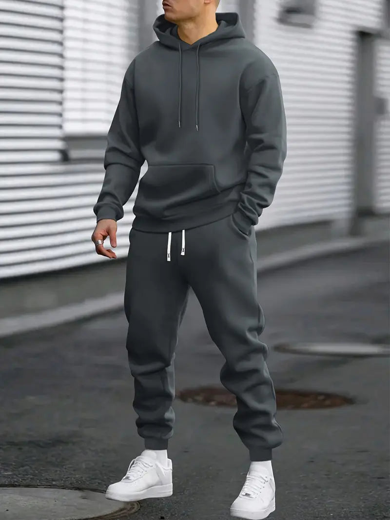 Hoodie und Jogginghose Set – Bequemer zweiteiliger Trainingsanzug für Herren