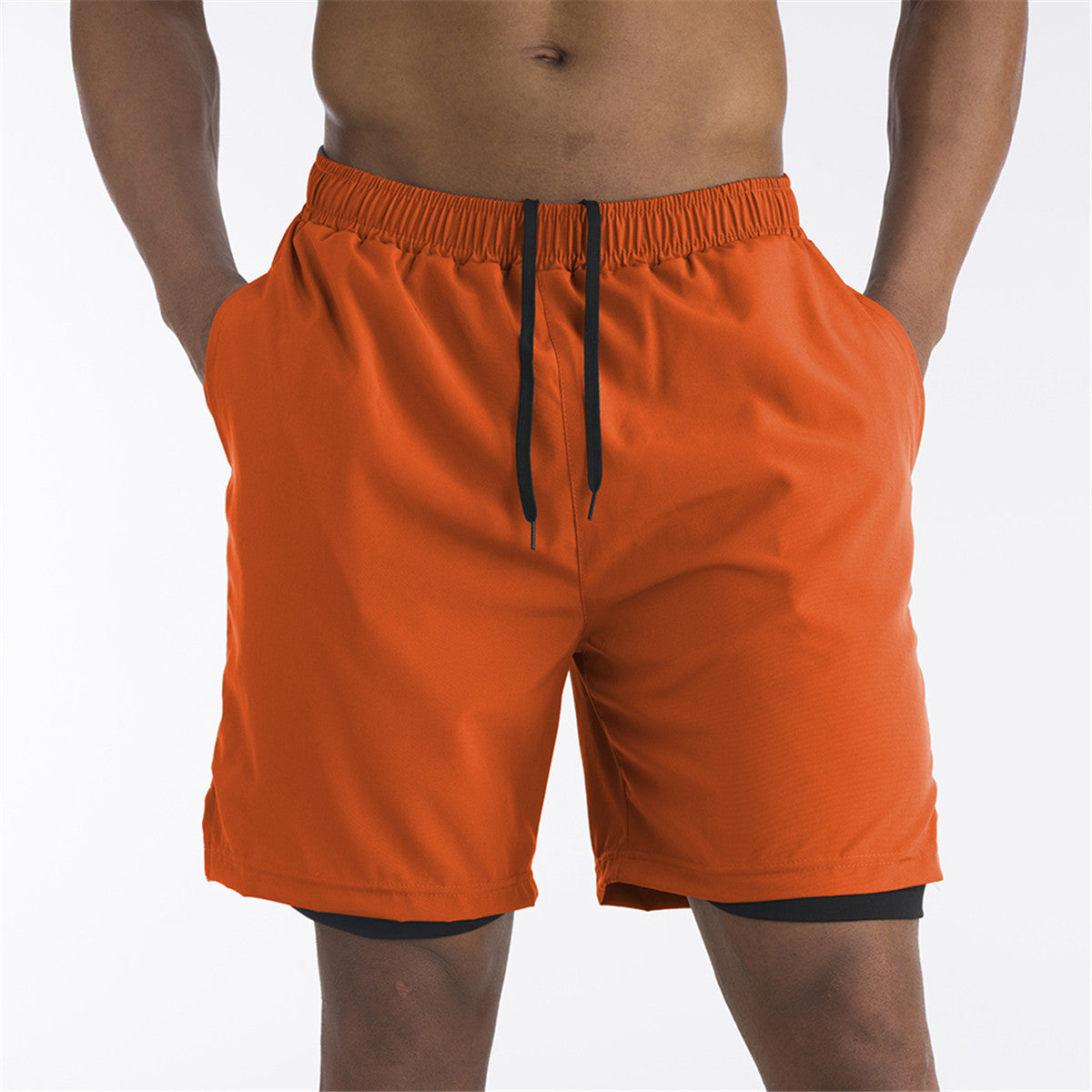 Armour Laufshorts mit Innenfutter und Handytasche-Orange-S-HauteBerlin