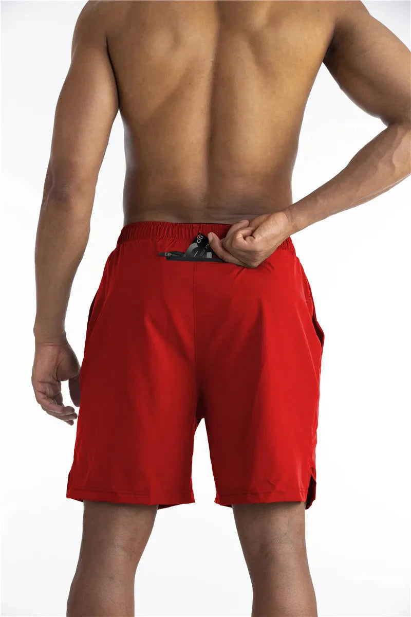 Armour Laufshorts mit Innenfutter und Handytasche-Rot-S-HauteBerlin
