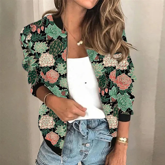 Grace - Bedruckte Jacke mit Reißverschluss-HauteBerlin