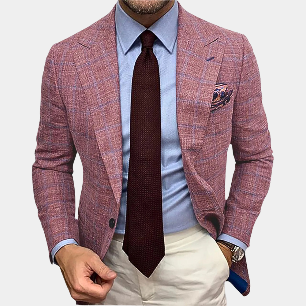 Blazer-Jacke | Lässig | Einreihig | Anzug-Blazer | Schmal geschnittener Herrenblazer-HauteBerlin