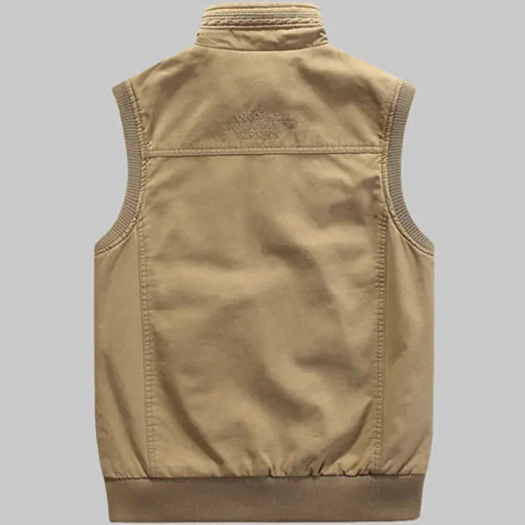Cargo Vest - Herren Zip-Up Vintage Style Arbeitsweste mit Taschen-HauteBerlin