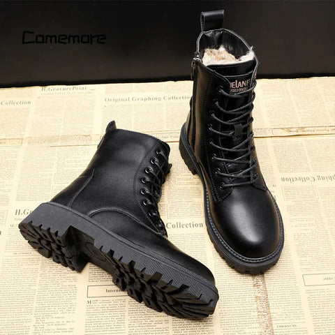 Dalphine - Winterstiefel aus schwarzem Leder-HauteBerlin