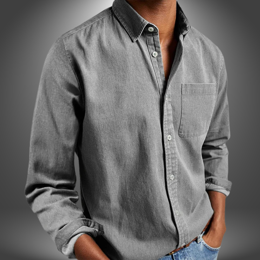 Denim Hemd | Langarm | Normale Passform | Button-Up Hemd | Herrenhemden-HauteBerlin
