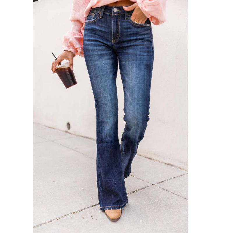 Flared Jeans – Stretch-Jeans mit hoher Taille für Frauen-HauteBerlin