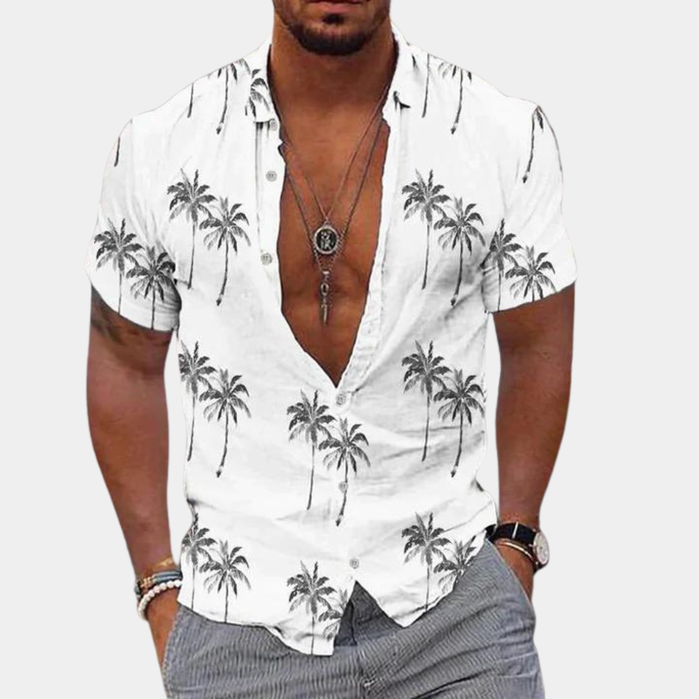 Hawaii-Hemd - Kurzärmeliges Button-Up-Hemd für Männer für den Sommer-HauteBerlin