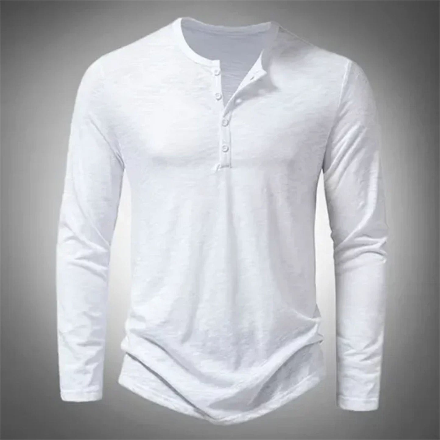 Henley-Shirt – Lässig – Halb geknöpft – Langarm-T-Shirt – Herrenbekleidung-HauteBerlin