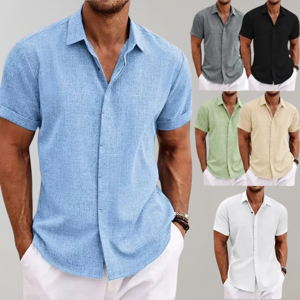 Herren-Kurzarmhemd | Knopfleiste | Kragen | Poloshirts | Sommerhemd-HauteBerlin