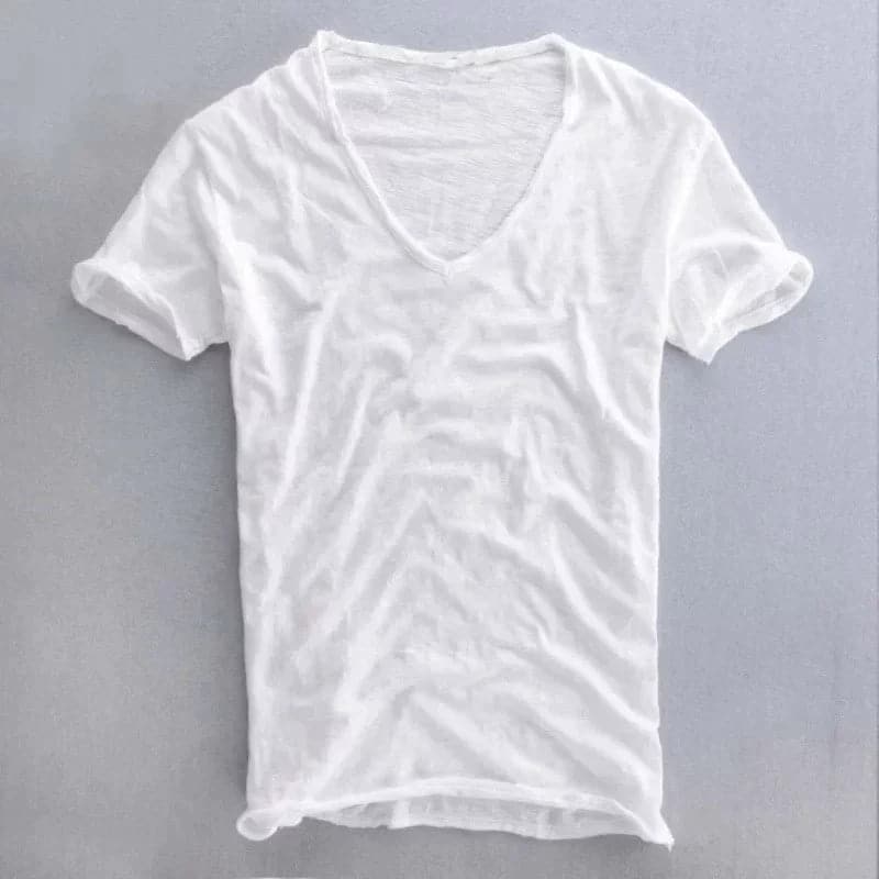 Herren-T-Shirt | Baumwolle | Leicht | T-Shirt mit V-Ausschnitt | Herrenbekleidung-HauteBerlin