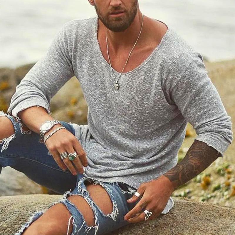 Herrenpullover | Loose Fit | Langarm | Sommerhemd | Herrenhemd-HauteBerlin