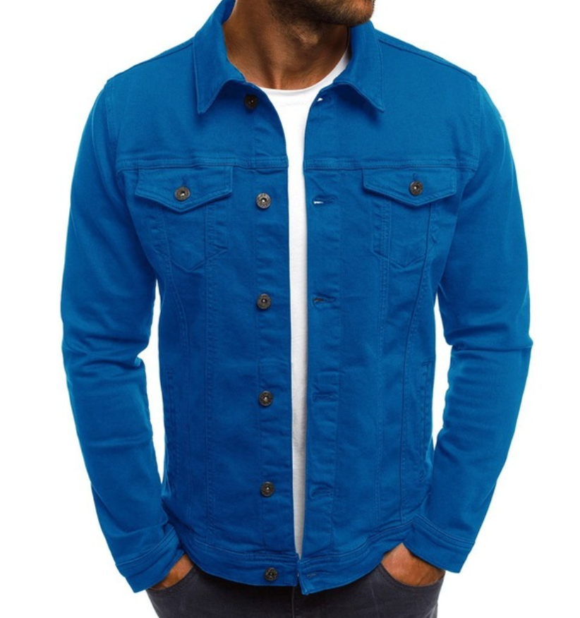 Jeansjacke - Leichte, knöpfbare Jeansjacke für Männer mit Taschen-HauteBerlin