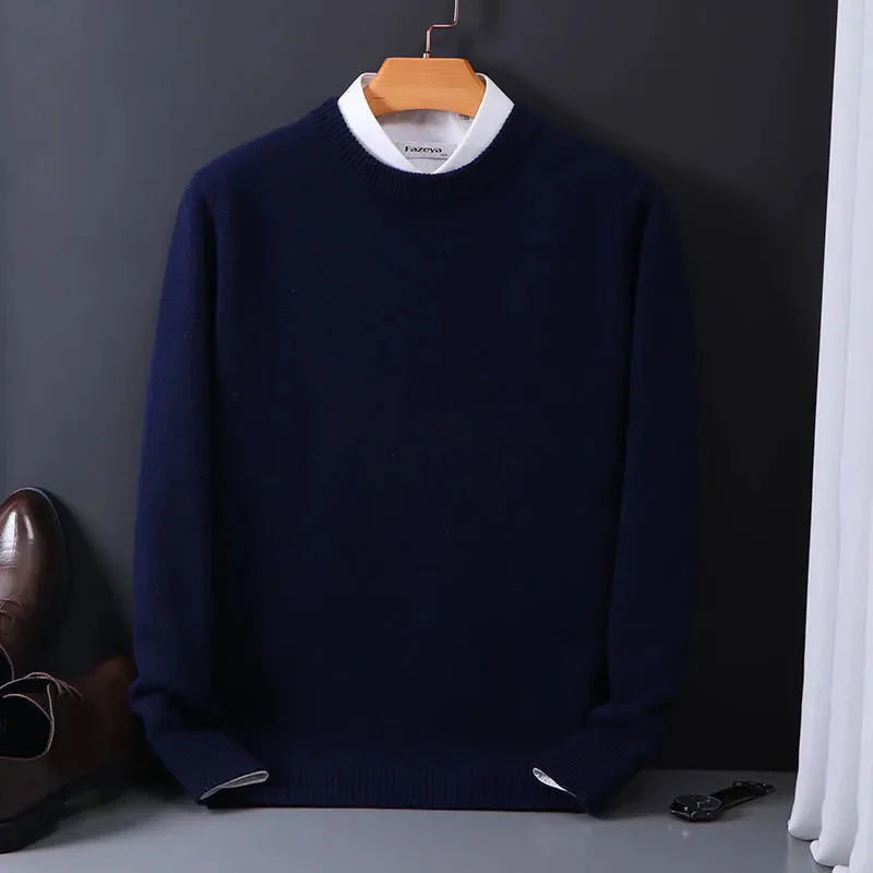 Kaschmirpullover | Strick | Rundhalsausschnitt | Pullover | Herrenbekleidung-HauteBerlin