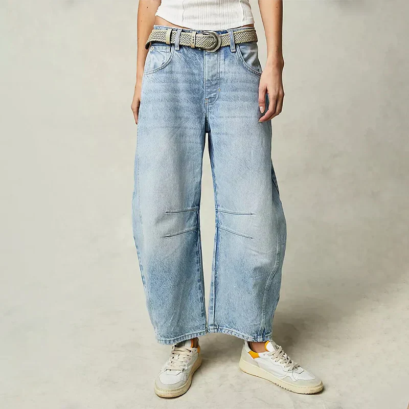 Ardenza – Damen Hose mit Weitem Bein & Modischem High-Waist Schnitt-Hellblau-XS-HauteBerlin