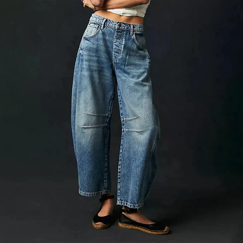Ardenza – Damen Hose mit Weitem Bein & Modischem High-Waist Schnitt-Dunkelblau-XS-HauteBerlin