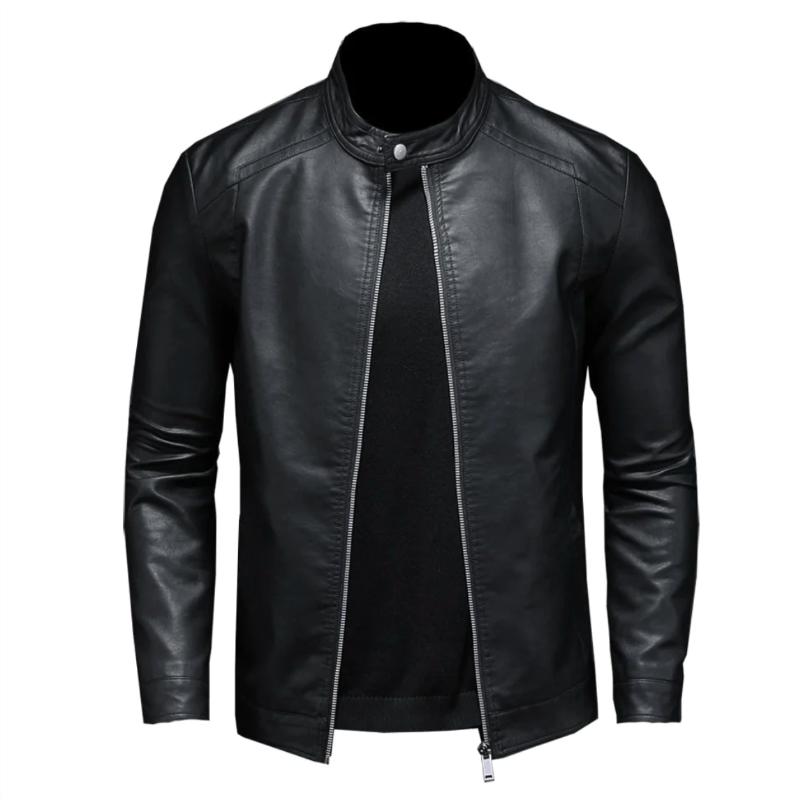 Lederjacke – Reißverschluss – Slim Fit – Bikerjacke – Herren-Lederjacke-HauteBerlin