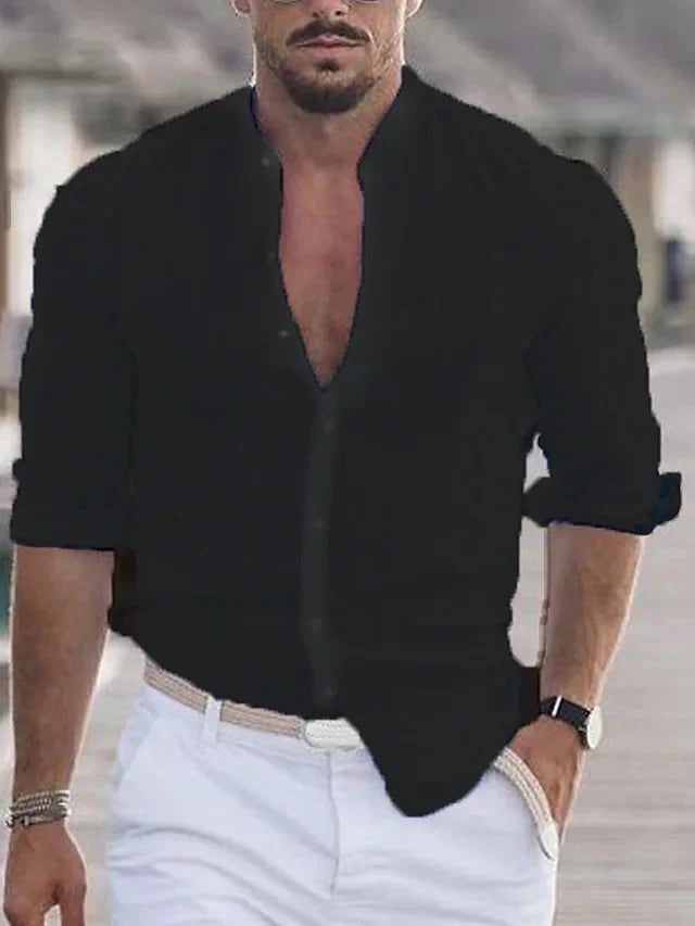 Leinenhemd | Regular Fit | Langarm | Herrenhemd | Button-Up-Hemd-HauteBerlin