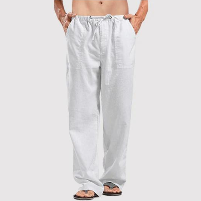 Leinenhose – Herren-Sommerhose mit geradem Bein, lockerer Passform und Kordelzug-HauteBerlin