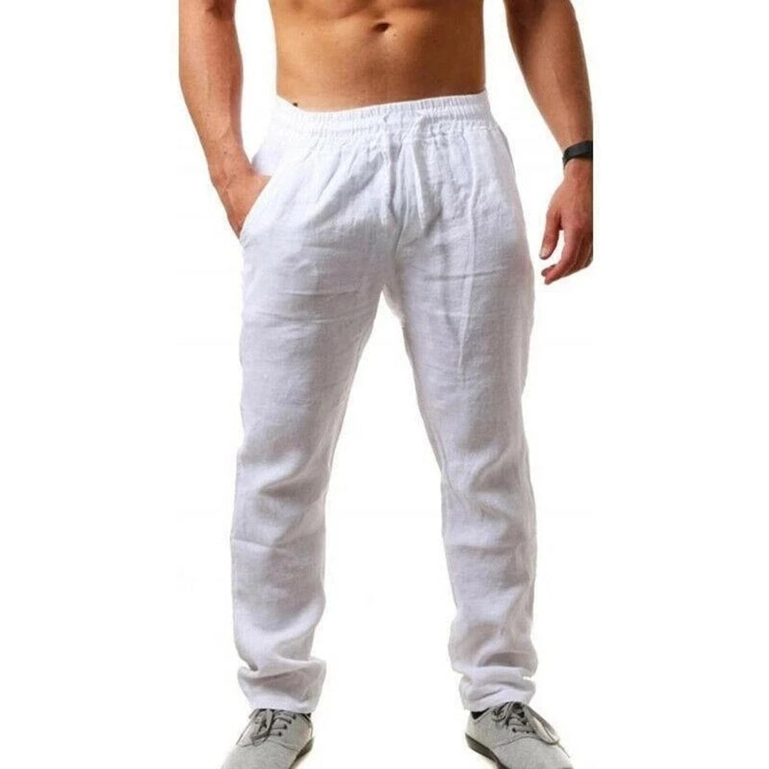 Leinenhose – elastischer Bund – gerades Bein – Sommerhose – Herrenhose-HauteBerlin