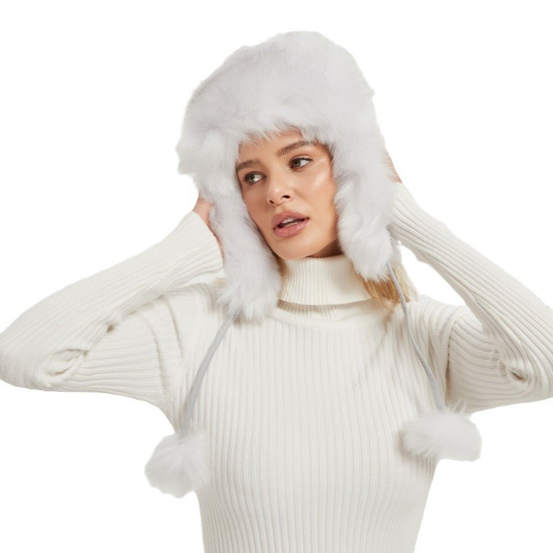 Trapperhut – Weiß – Kunstfell – Uschanka – Winterhut für Frauen