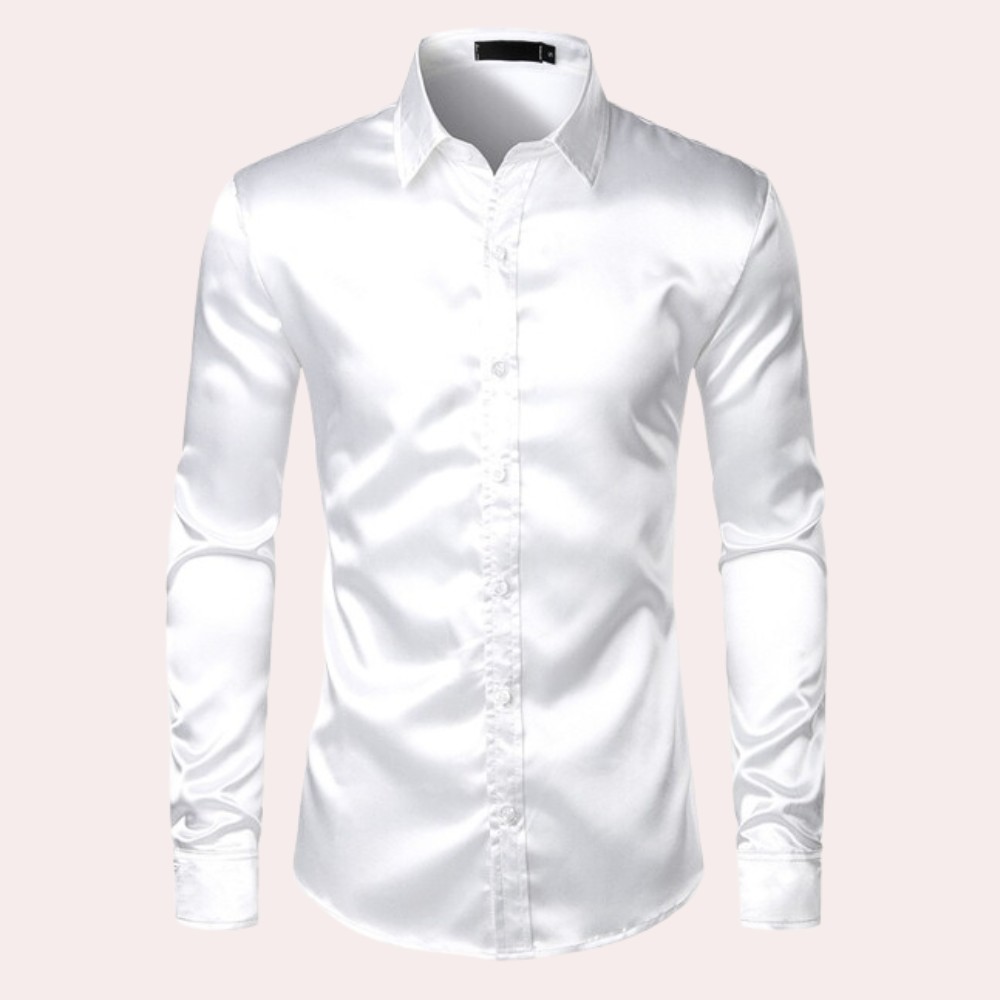 Oberhemd | Glänzend | Slim Fit | Hemd mit Knöpfen | Herrenhemden-HauteBerlin