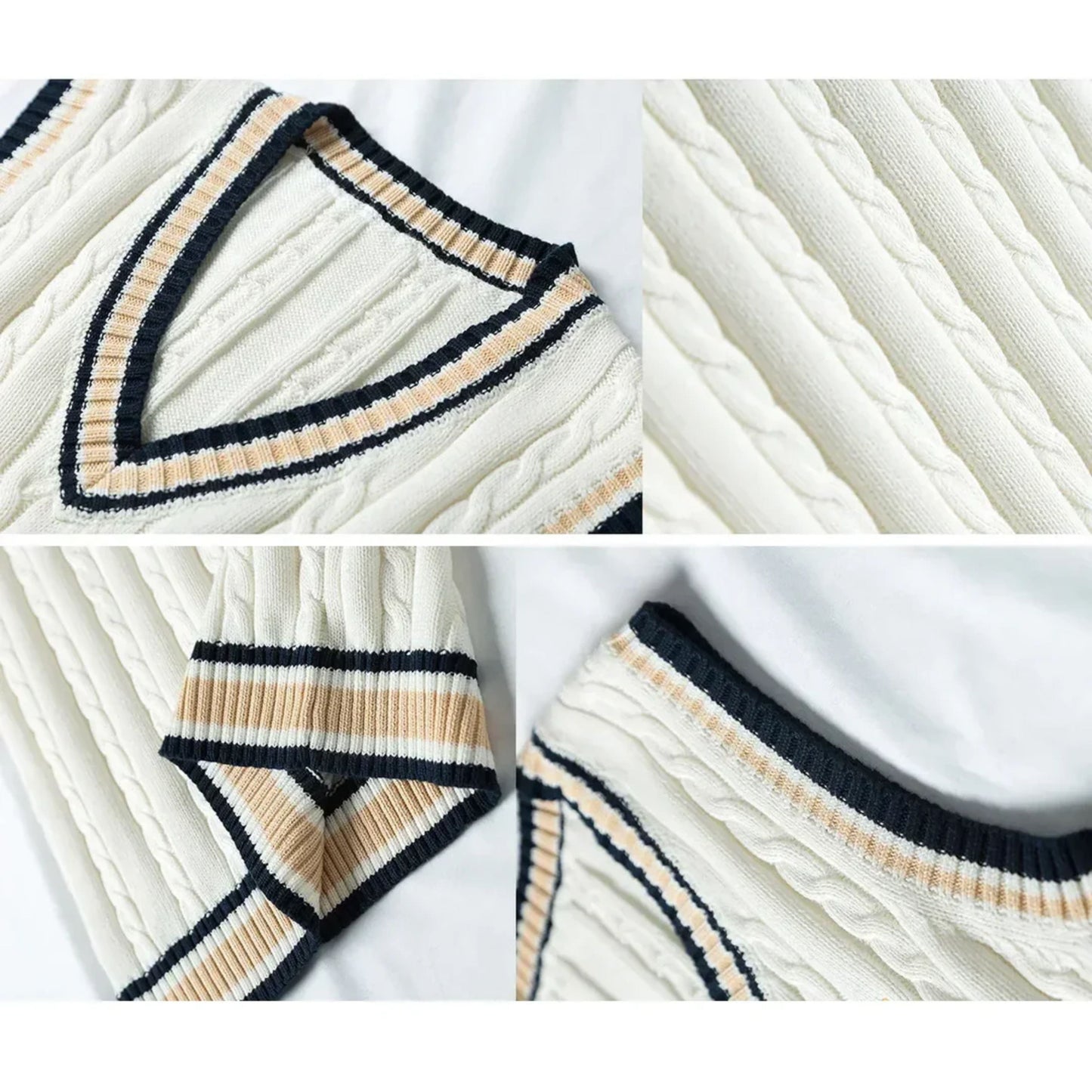 Pulloverweste - Herren ärmellose V-Ausschnitt Pullover Strickweste-HauteBerlin
