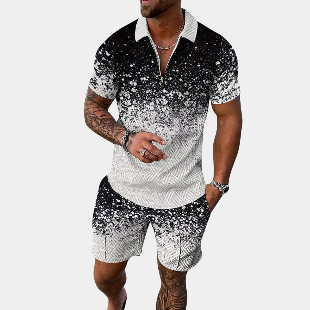 Shorts und Shirt Set – Zweiteiliges Set mit Polo-T-Shirt für Herren für den Sommer-HauteBerlin