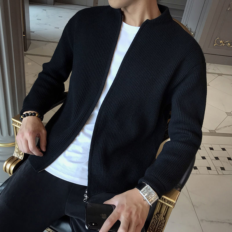 Strickjacke - Weich - Lange Ärmel - Strickjacke mit Reißverschluss - Herren Strickjacke-HauteBerlin