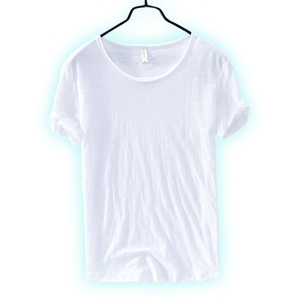 T-Shirt – leicht – mit kurzen Ärmeln – Rundhalsausschnitt – Herrenbekleidung-HauteBerlin