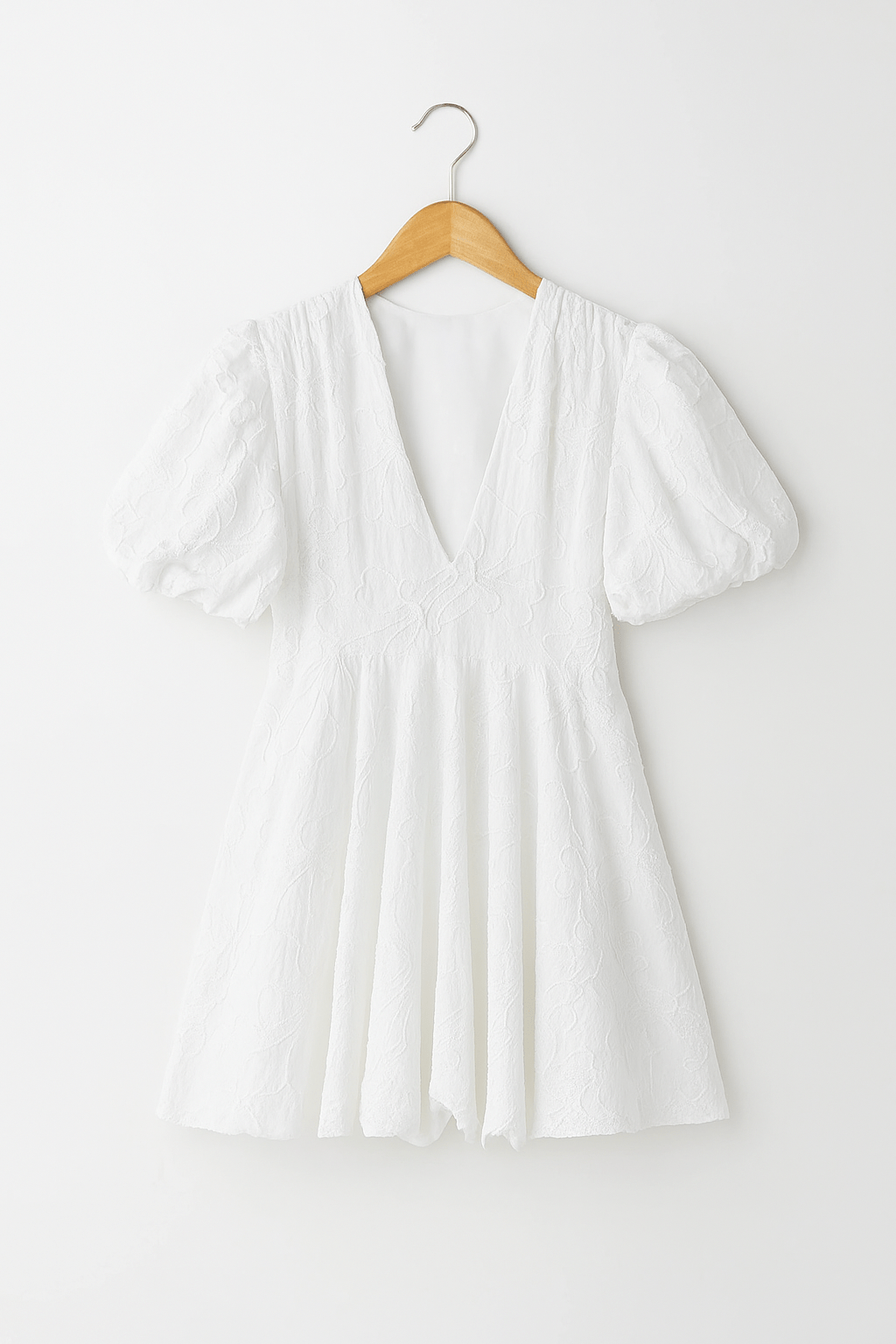Weißes Kleid – Minikleid für Frauen mit Puffärmeln-HauteBerlin