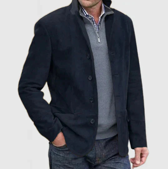 Wildlederjacke | Einreihig | Kunstwildleder | Vintage-Jacke | Herrenjacken-HauteBerlin