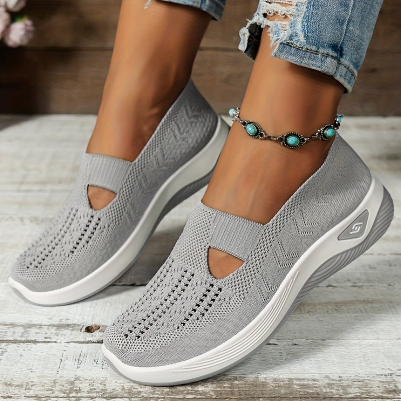 OrthoFlex – Bequeme Orthopädische Damen Sneaker zum Hineinschlüpfen-Grau-35-HauteBerlin