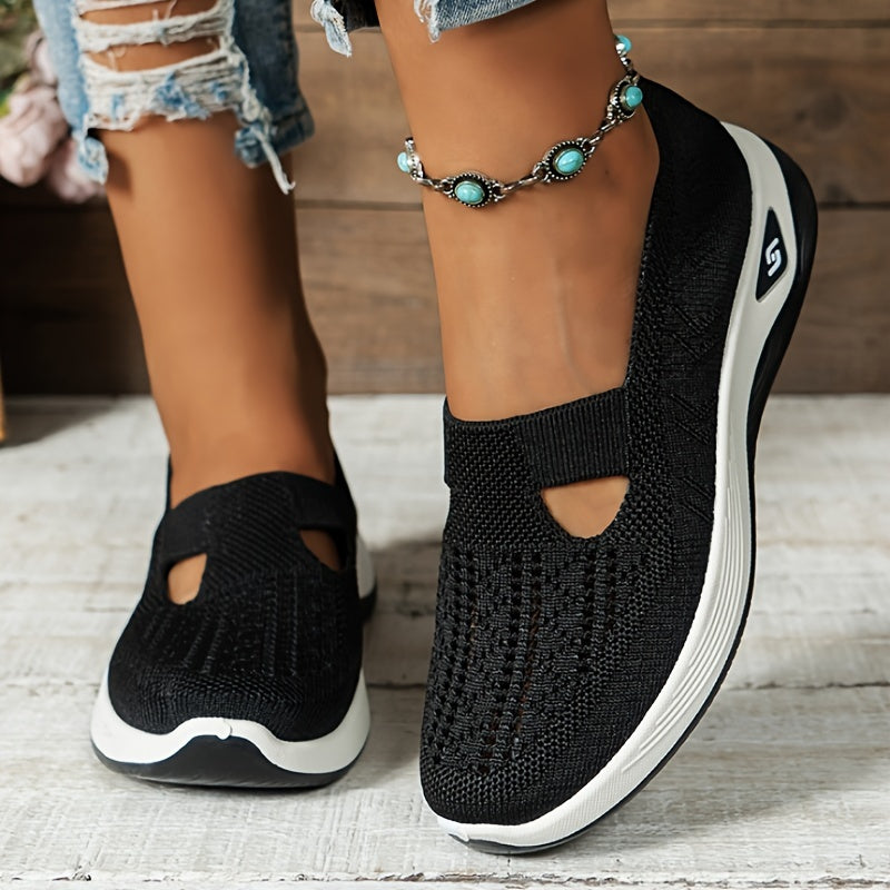 OrthoFlex – Bequeme Orthopädische Damen Sneaker zum Hineinschlüpfen-Schwarz-35-HauteBerlin