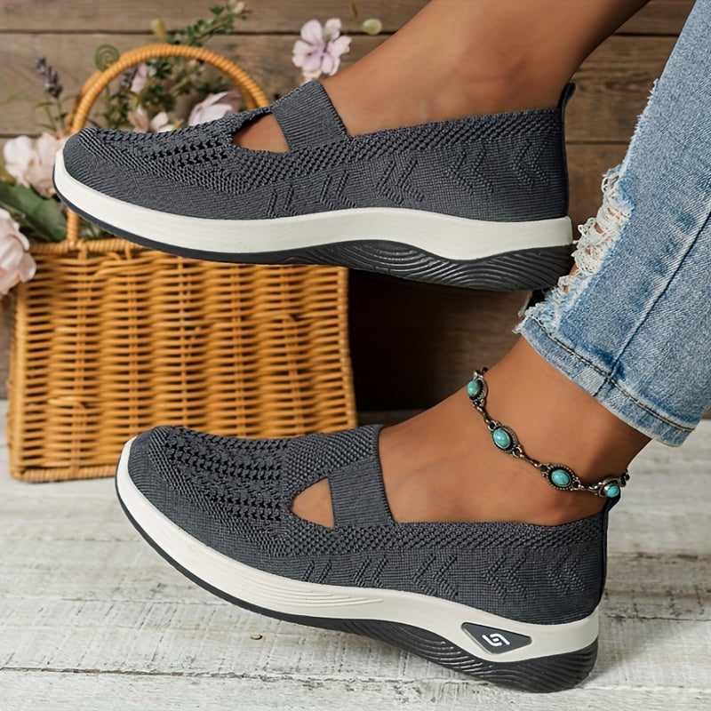 OrthoFlex – Bequeme Orthopädische Damen Sneaker zum Hineinschlüpfen-Dunkelgrau-35-HauteBerlin