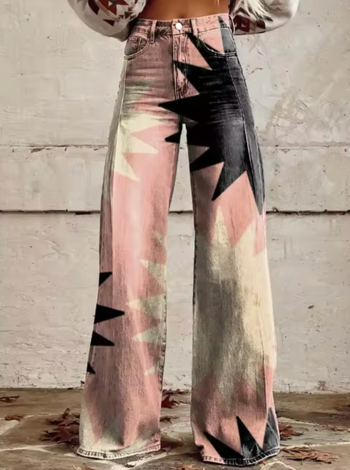 Anzela - Hose mit weitem Bein und farbenfrohem Print-Farbe 10-S-HauteBerlin