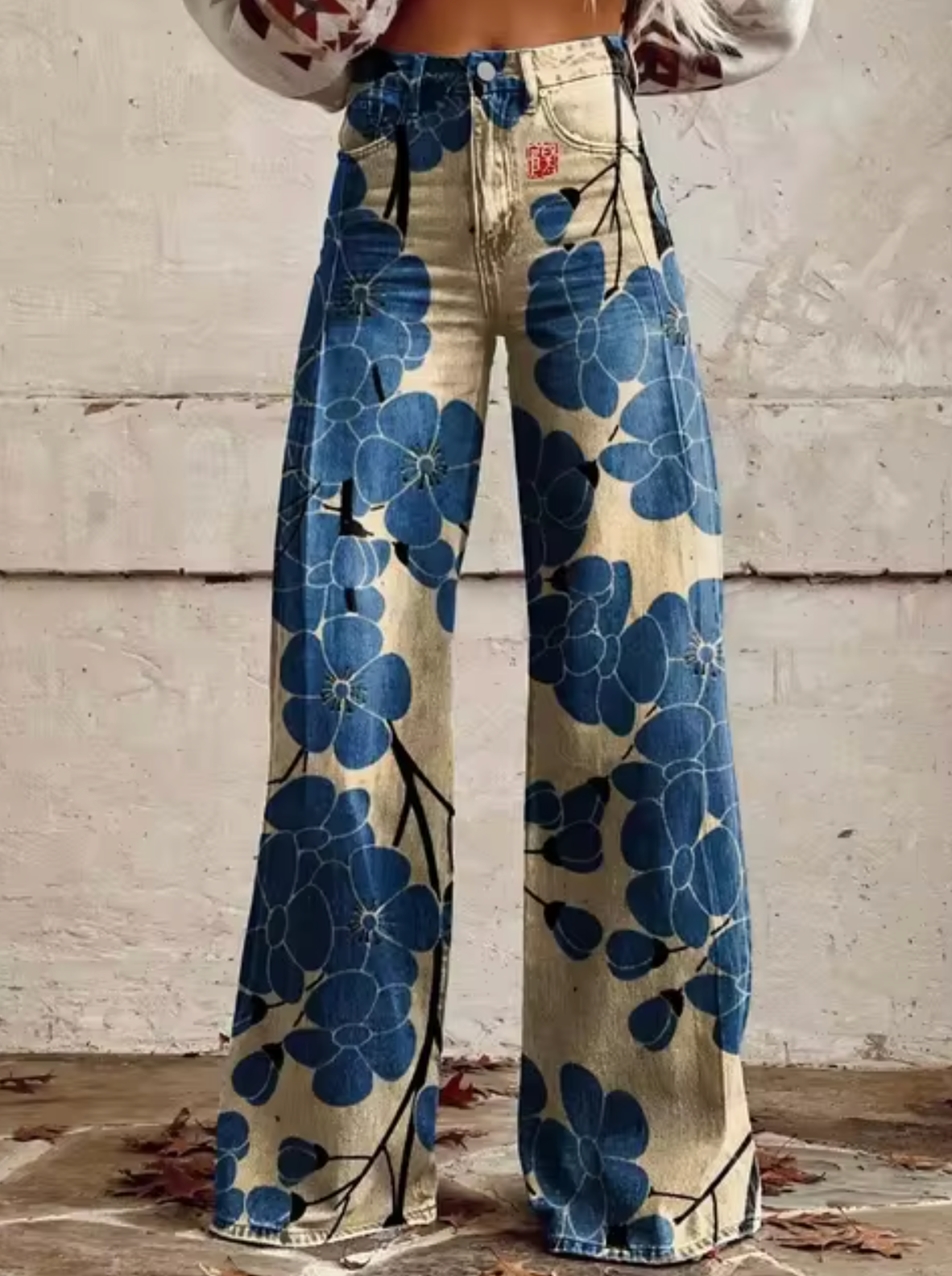 Anzela - Hose mit weitem Bein und farbenfrohem Print-Farbe 4-S-HauteBerlin