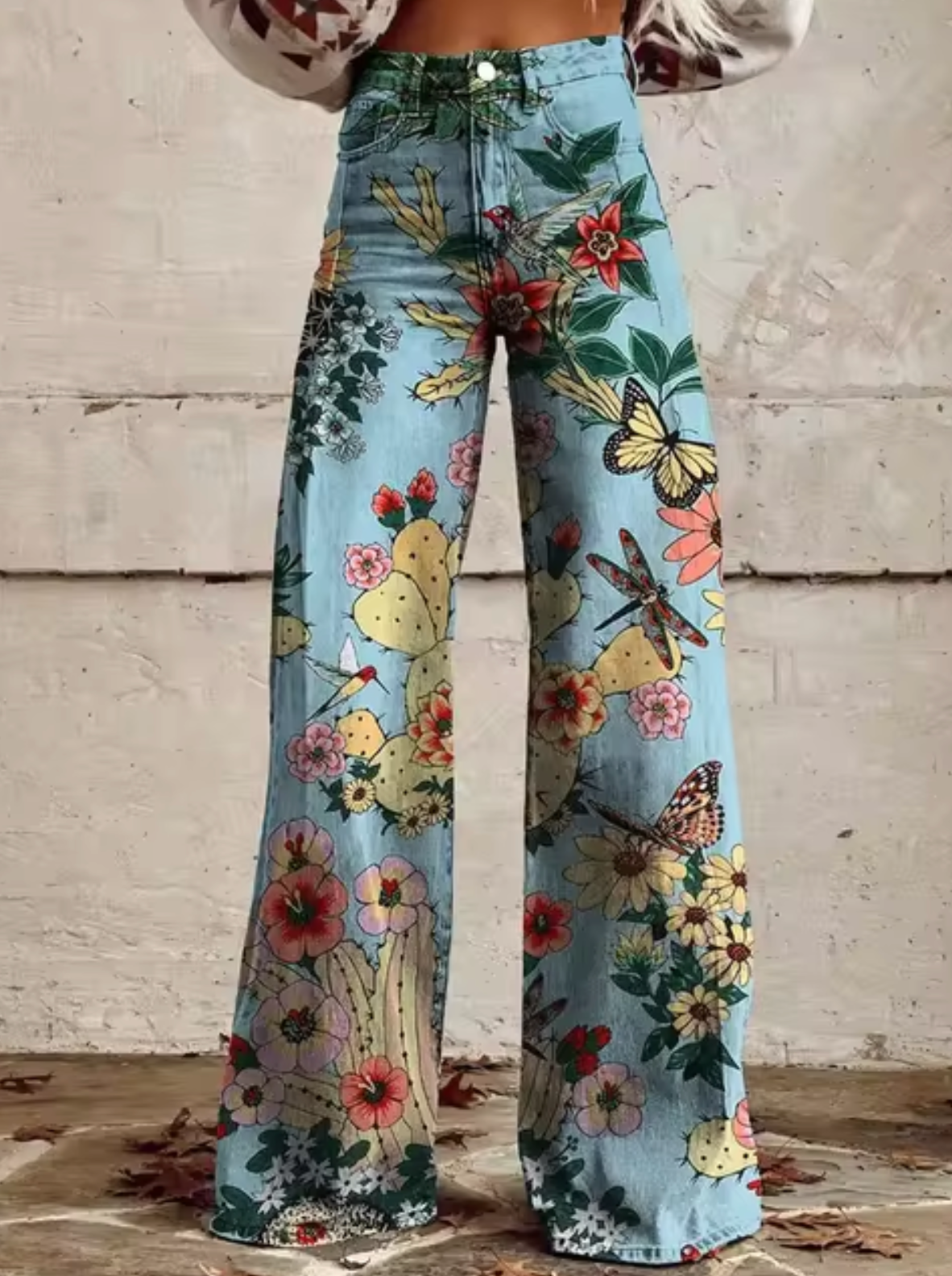 Anzela - Hose mit weitem Bein und farbenfrohem Print-Farbe 3-S-HauteBerlin