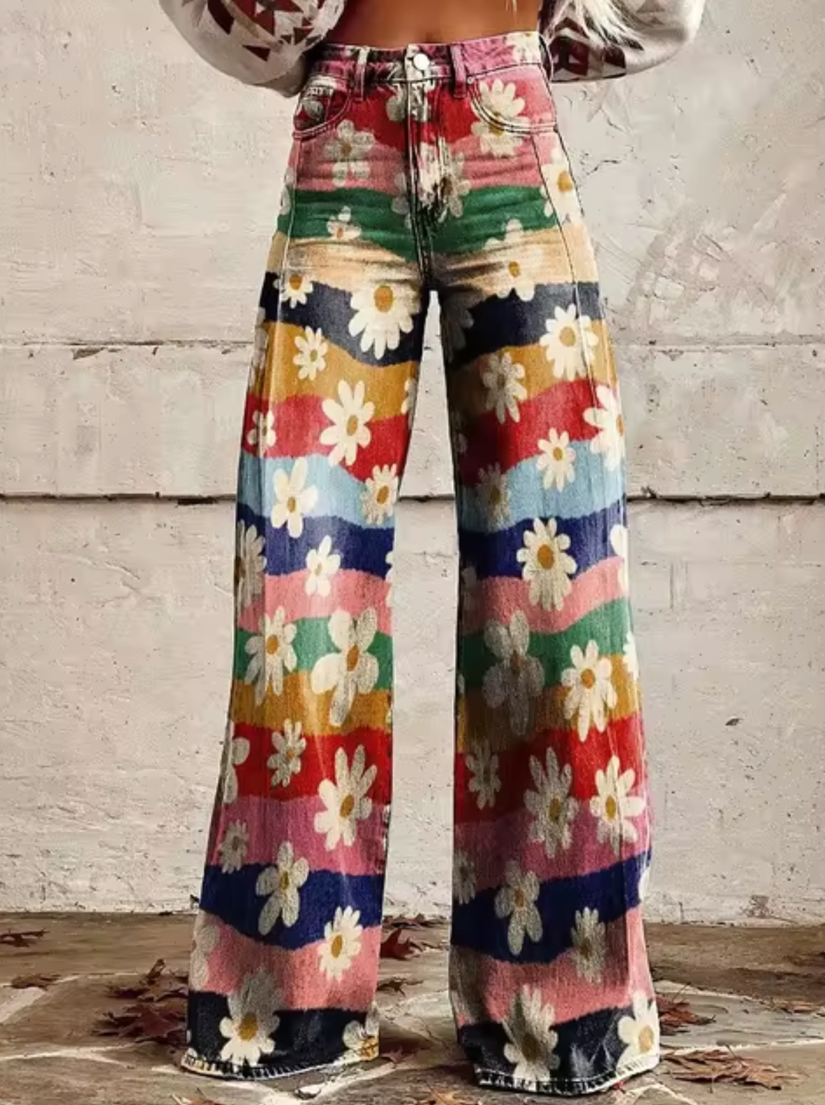 Anzela - Hose mit weitem Bein und farbenfrohem Print-Farbe 2-S-HauteBerlin