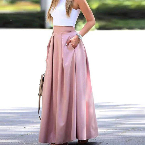 Zafira - Eleganter Maxirock mit hoher Taille-Rosa-S-HauteBerlin