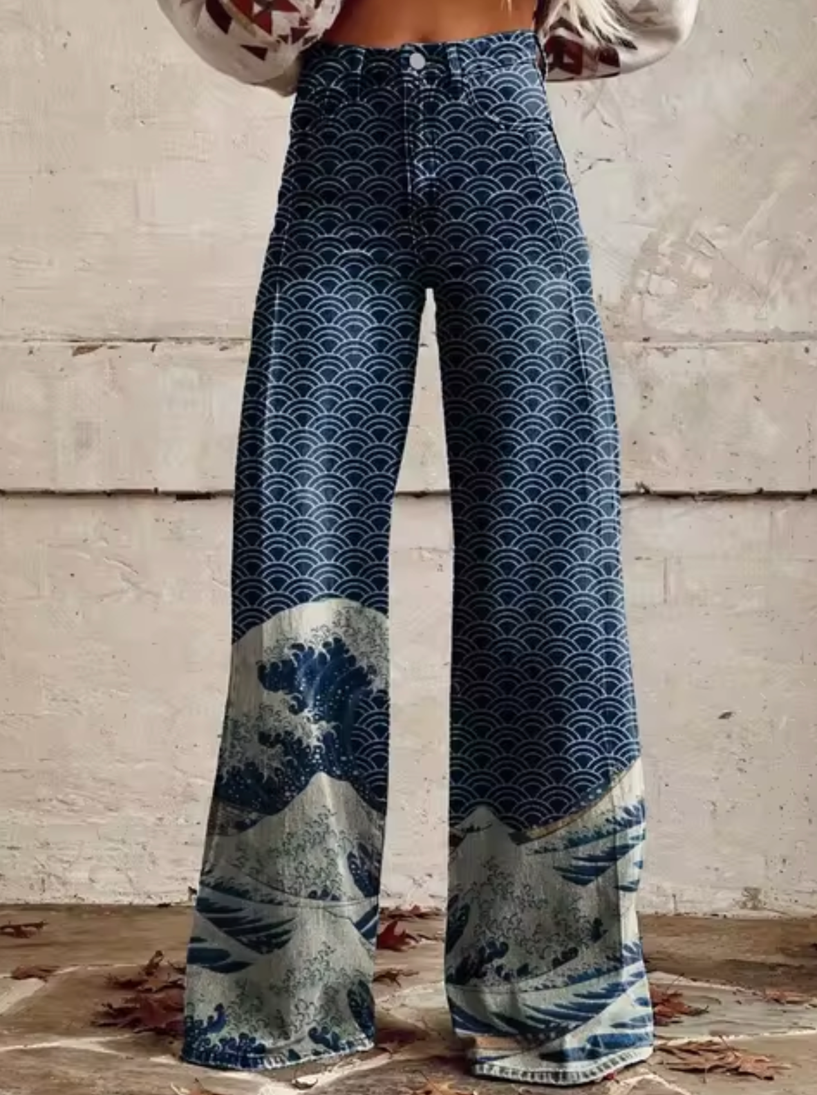 Anzela - Hose mit weitem Bein und farbenfrohem Print-Farbe 7-S-HauteBerlin