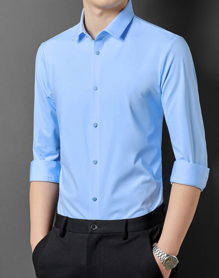 Cavessio – Herren Bügelfreies Stretchhemd mit Modern Fit-HauteBerlin