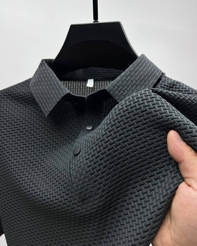 Solvaro – Atmungsaktives Herren Poloshirt aus Premium-Baumwolle für den Sommer-Grau-M-HauteBerlin