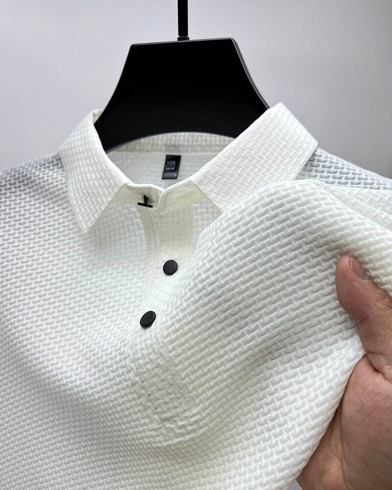 Solvaro – Atmungsaktives Herren Poloshirt aus Premium-Baumwolle für den Sommer-Weiß-M-HauteBerlin