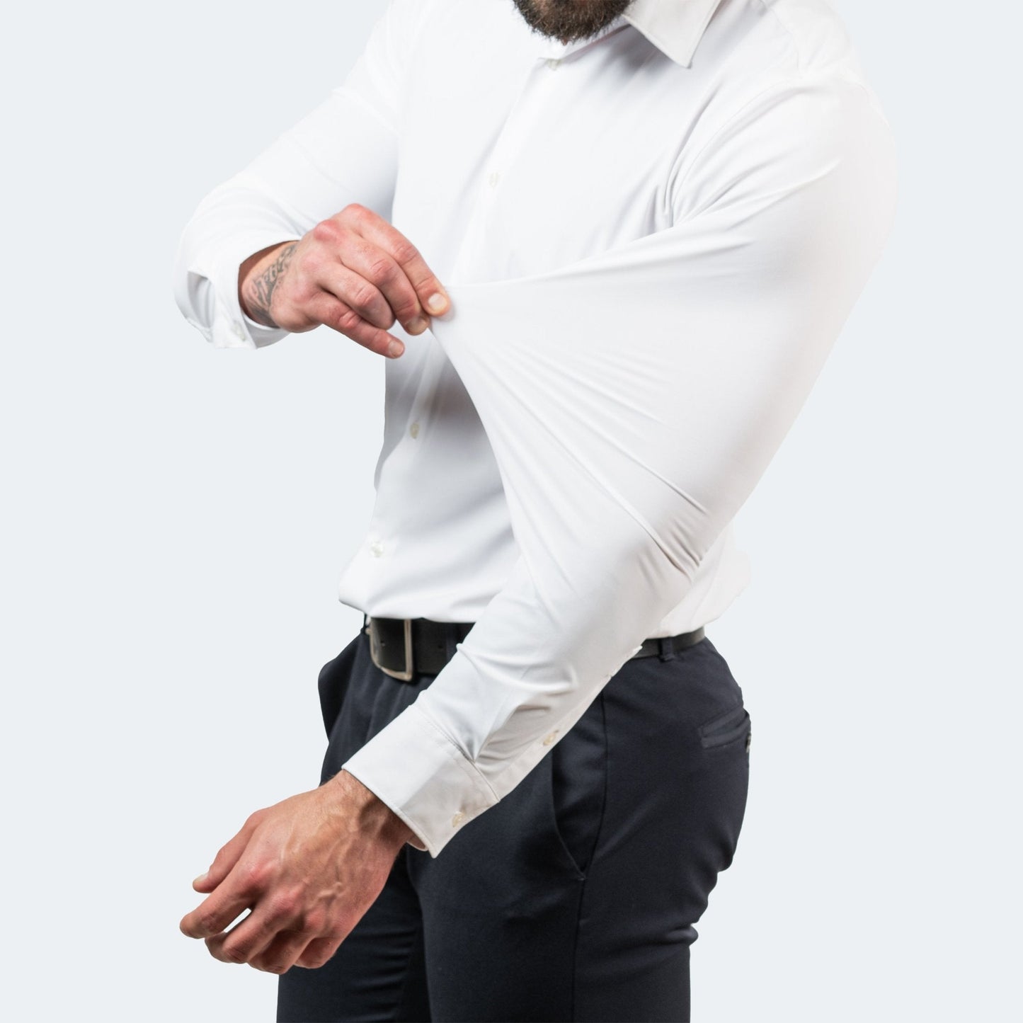 Cavessio – Herren Bügelfreies Stretchhemd mit Modern Fit-HauteBerlin