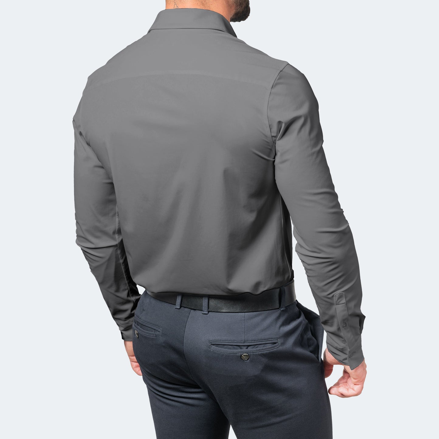 Cavessio – Herren Bügelfreies Stretchhemd mit Modern Fit-HauteBerlin