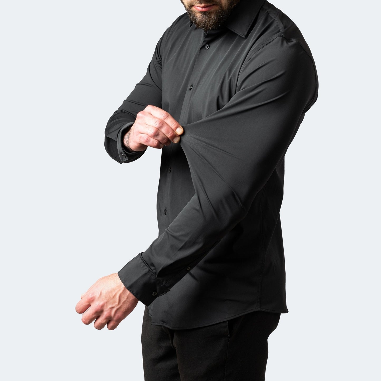 Cavessio – Herren Bügelfreies Stretchhemd mit Modern Fit-HauteBerlin