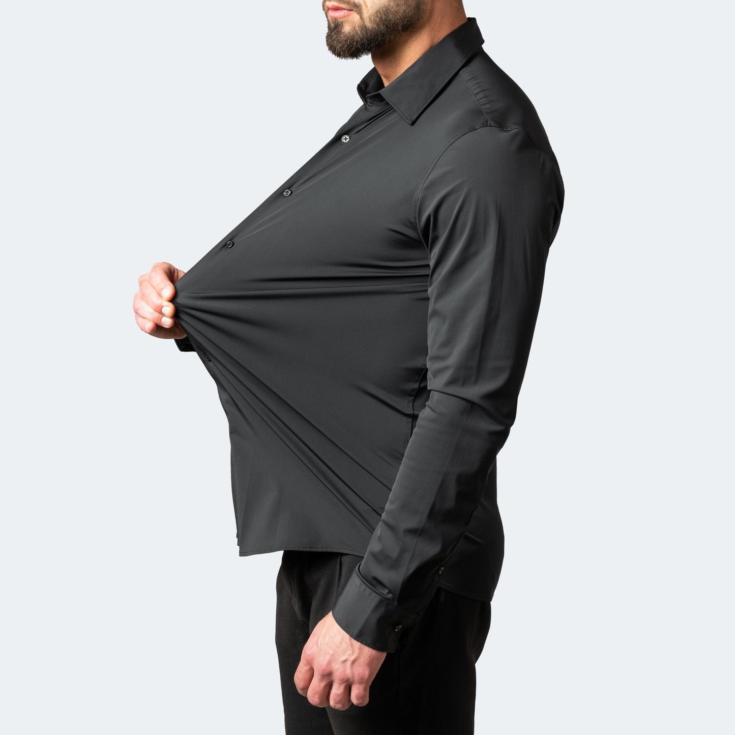 Cavessio – Herren Bügelfreies Stretchhemd mit Modern Fit-HauteBerlin