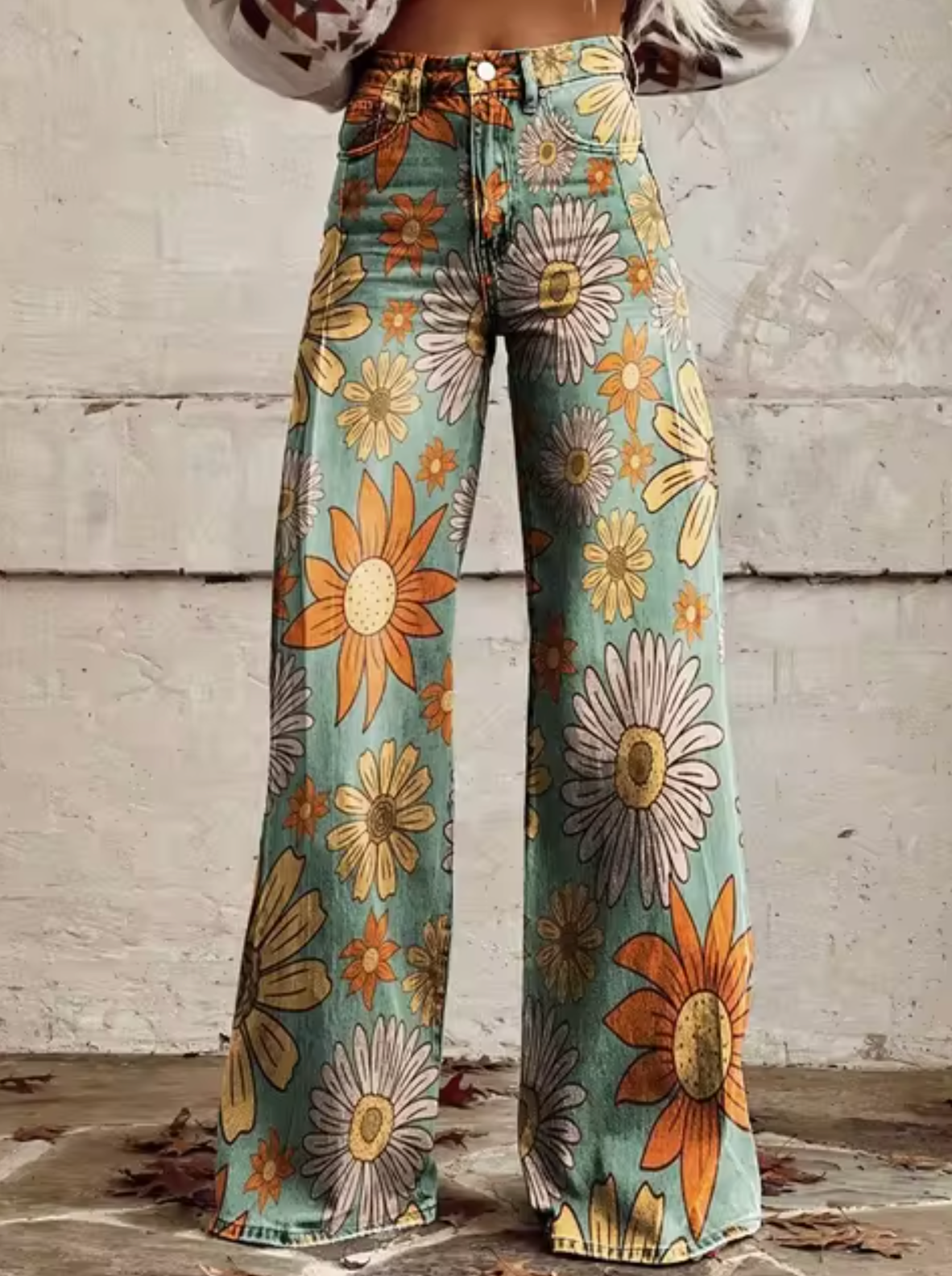 Anzela - Hose mit weitem Bein und farbenfrohem Print-Farbe 11-S-HauteBerlin