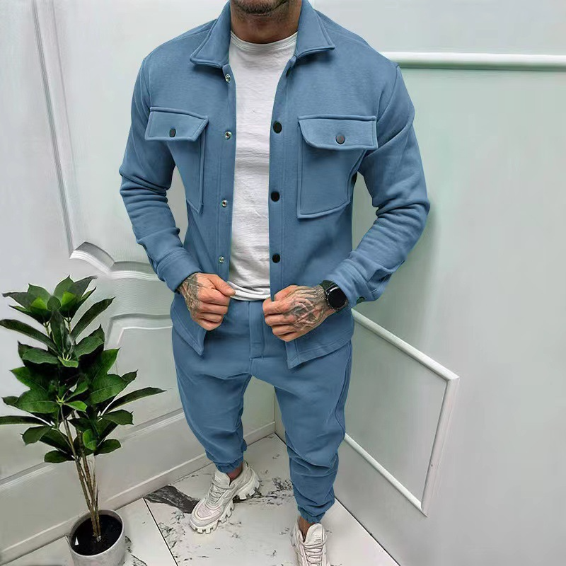 Zweiteiliges Set - Herren Überhemd und Slim Fit Jogger Set