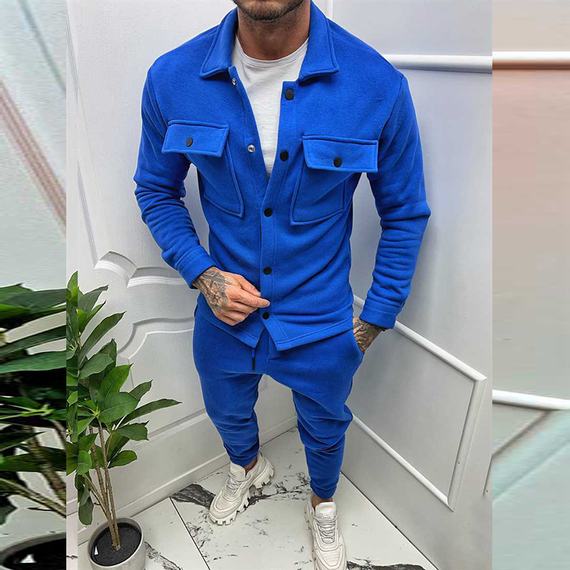 Zweiteiliges Set - Herren Überhemd und Slim Fit Jogger Set